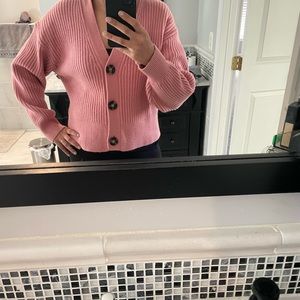 Peach oversized HM cardigan.